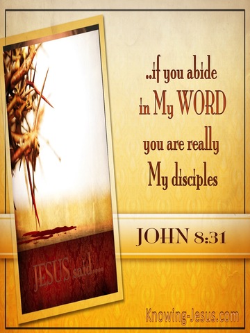 John 8:31 Discipleship, Abide In My Word (brown)